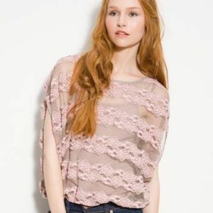 FREE PEOPLE "Country Fair" Banded Waist Blouse